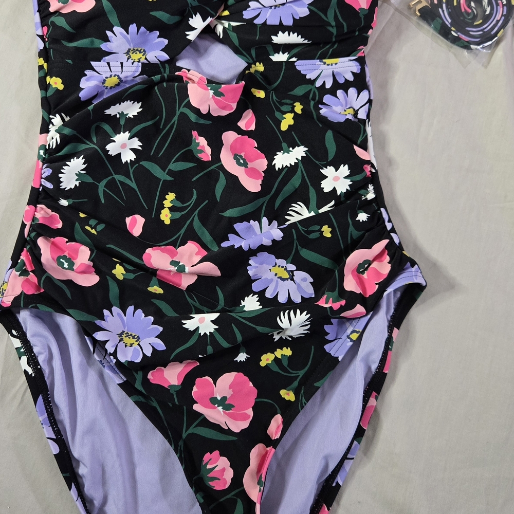 Kate Spade New York Floral Strapless One-Piece Swimsuit XS NWT‎ $140